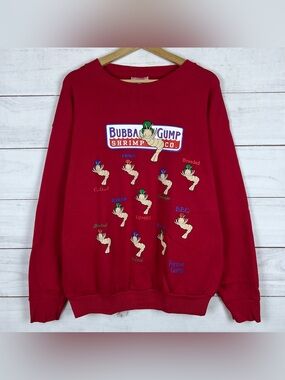 Vintage Bubba Gump Shrimp Forrest Gump Red Sweatshirt Size XL 90s